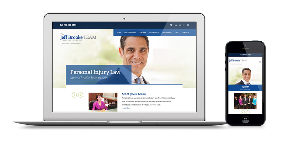 Jeff Brooke Team Law Attorney Responsive Website Design and ExpressionEngine Development