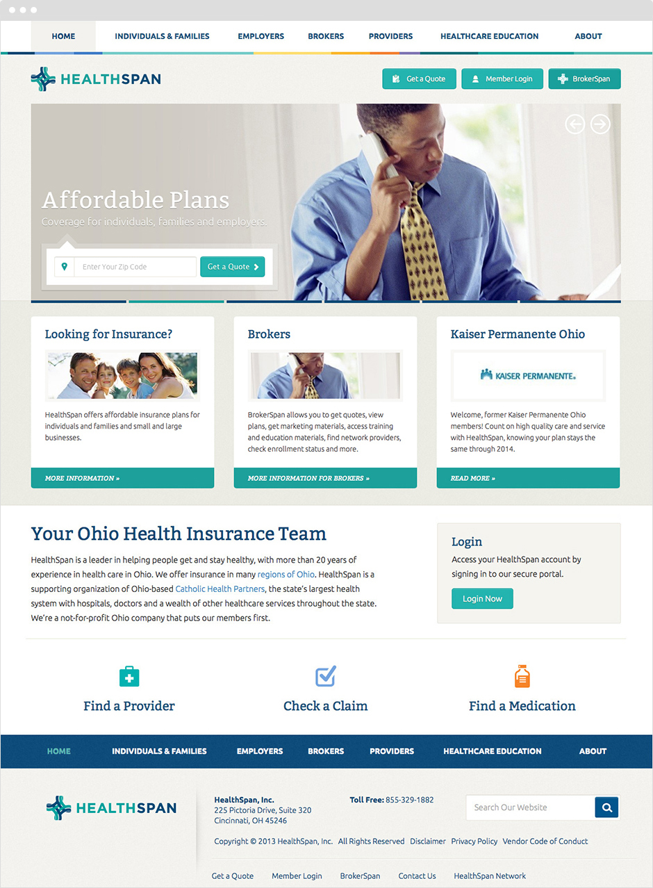 HealthSpan Insurance Responsive Website Design and Development