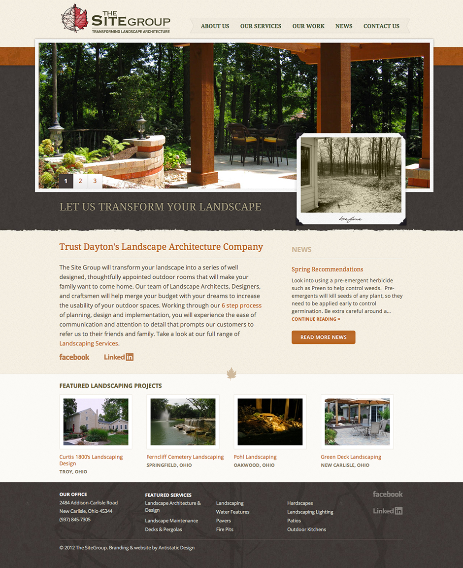 The Site Group landscape architecture Website Design and Development