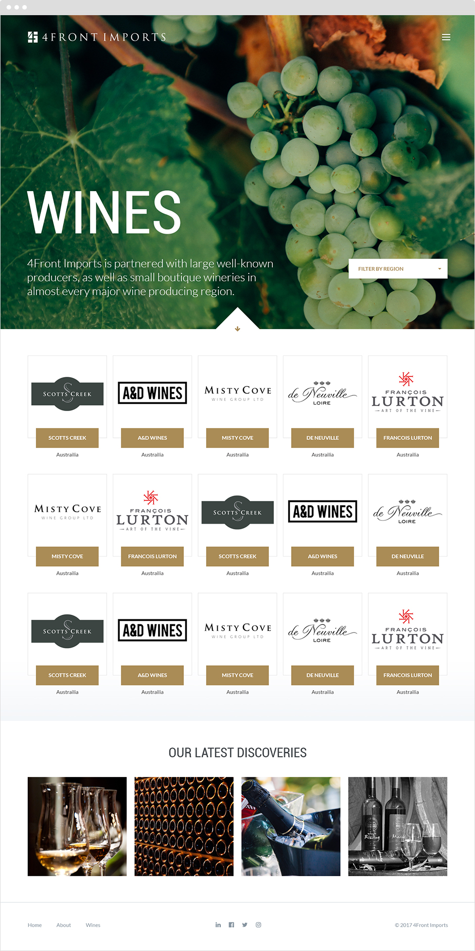 4Front Imports Wine Listing Page