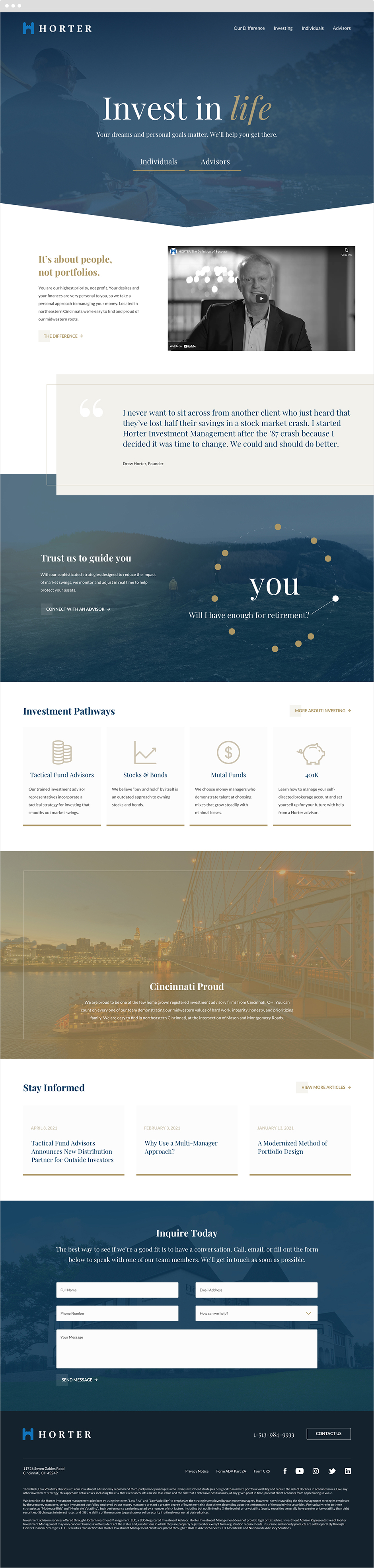 Horter Investment Homepage Design