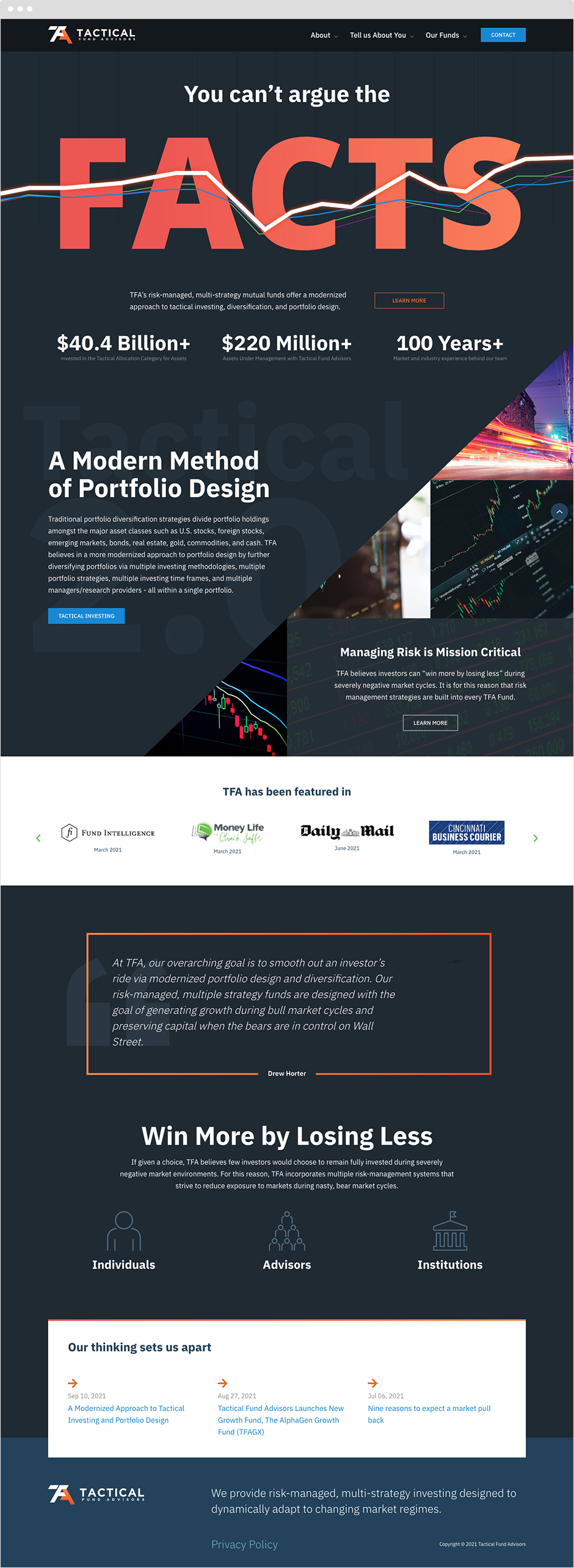 Tactical Fund Advisors Responsive Website Design powered by CraftCMS