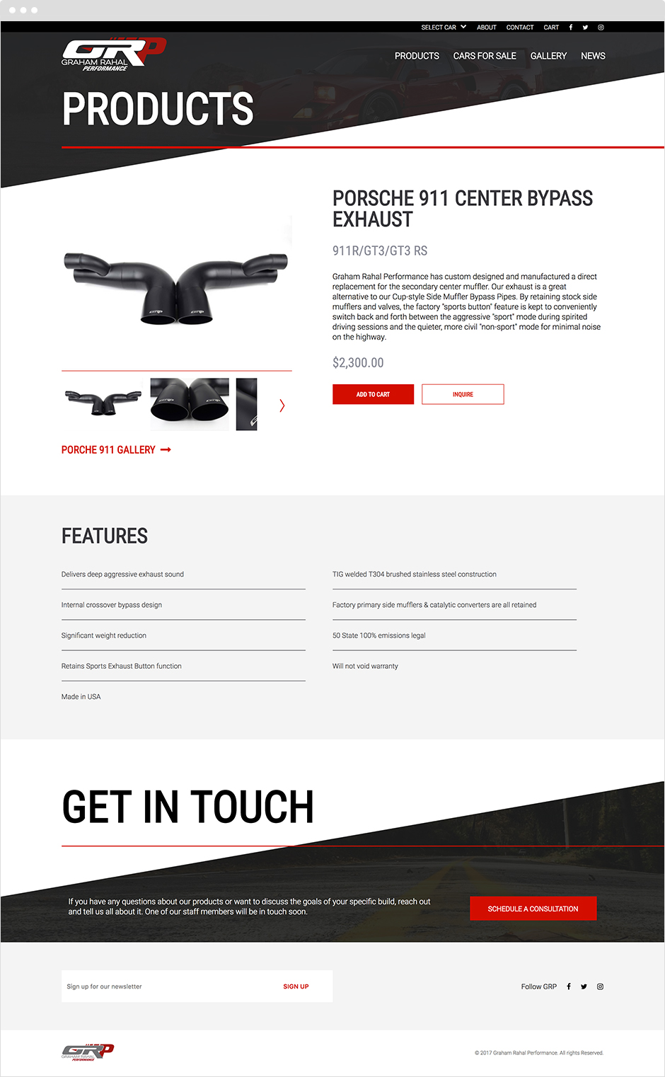 Graham Rahal Performance Product Page