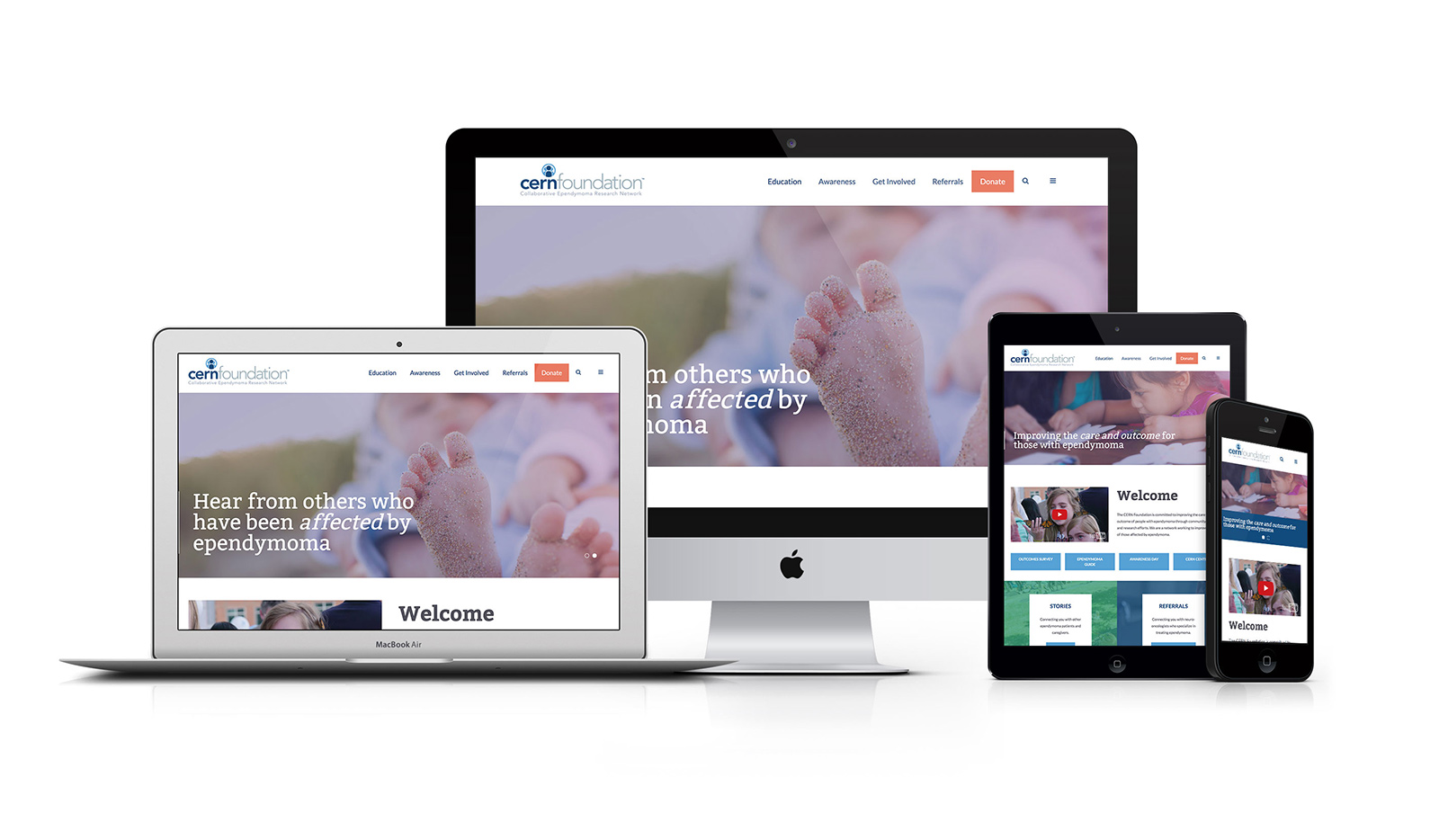 CERN Cancer Research Foundation Responsive ExpressionEngine Website User Interface Design