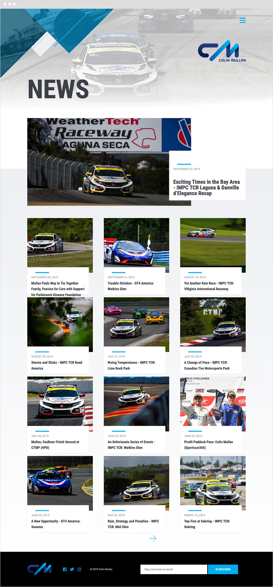 Colin Mullan Racing Brand and Website Design