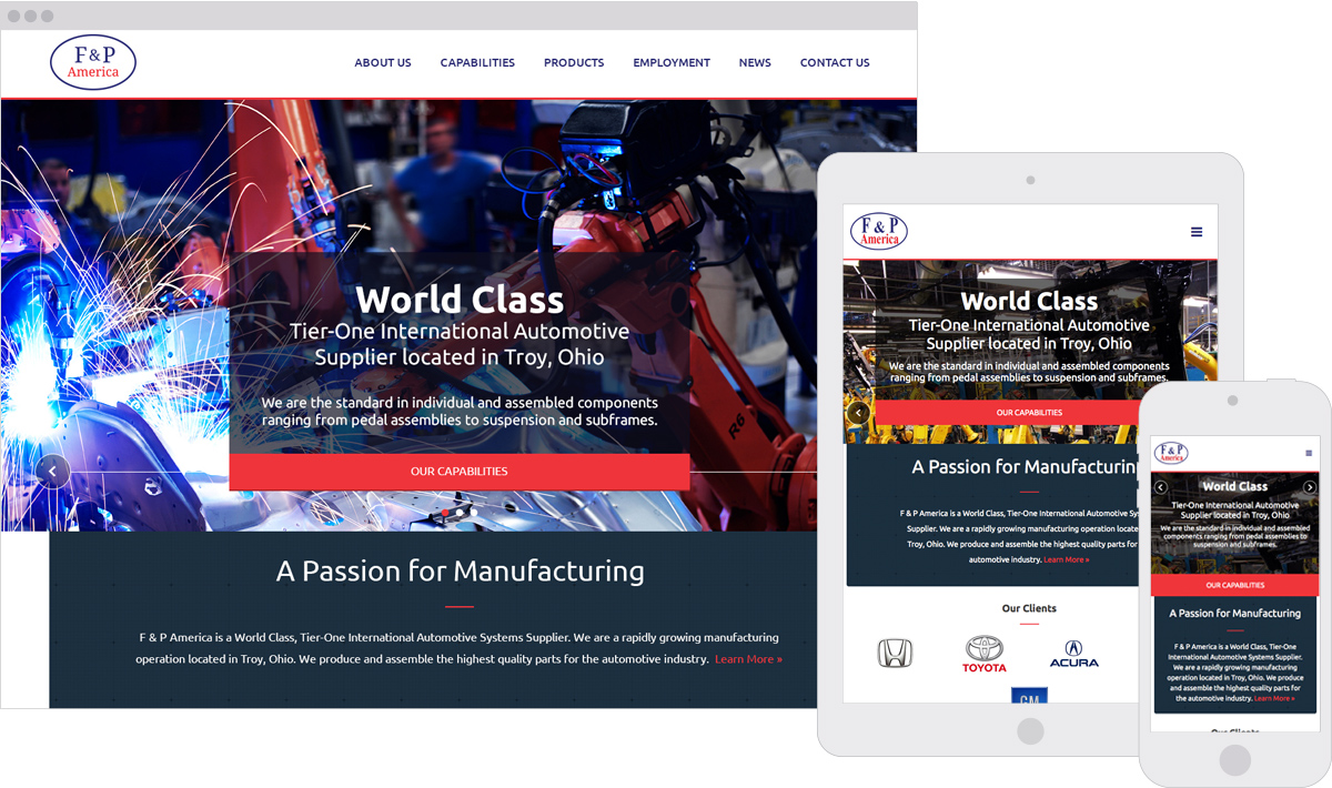 F&P America Responsive ExpressionEngine Website Design