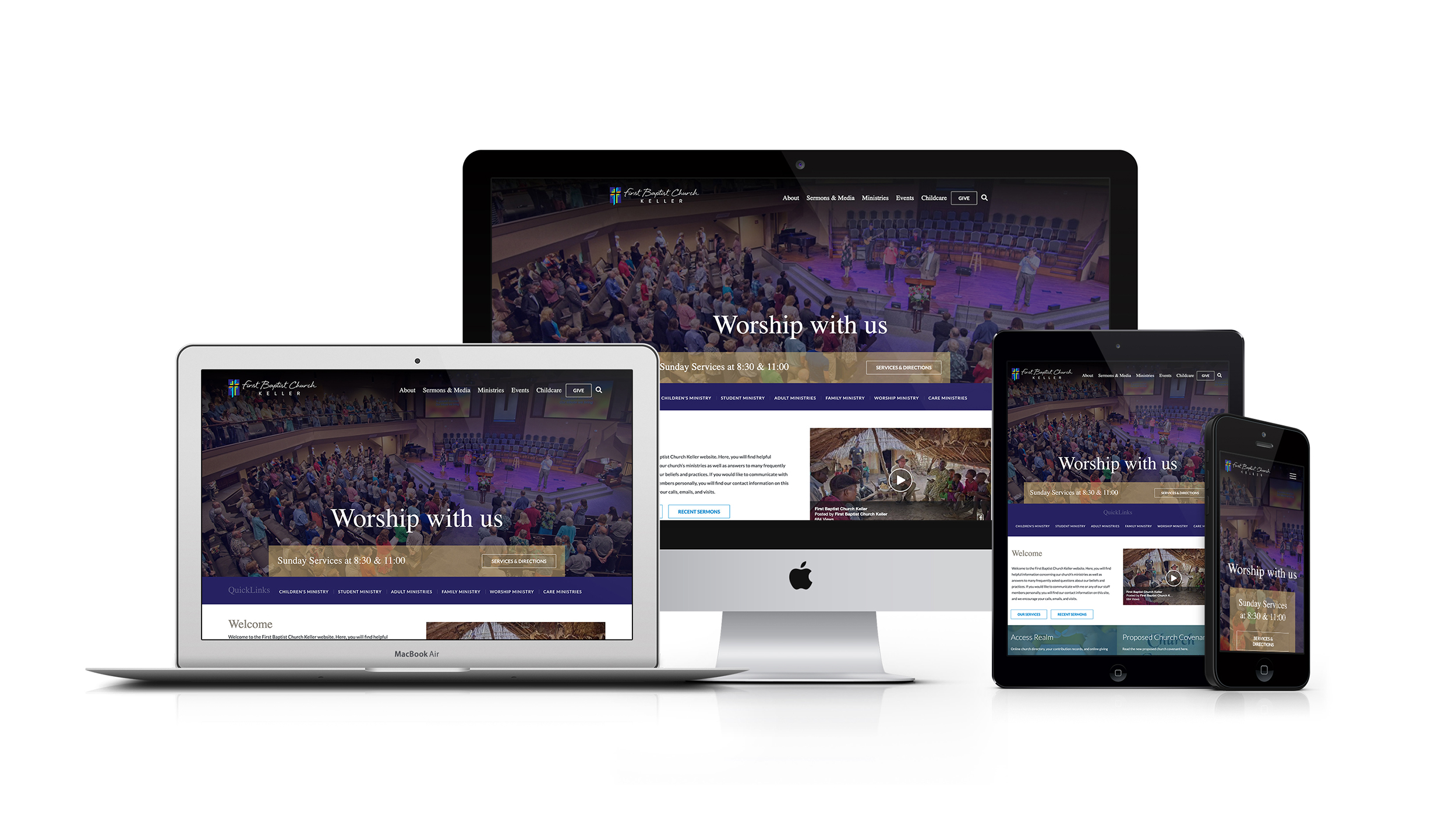 First Baptist Church Keller TX responsive Craft CMS Website design