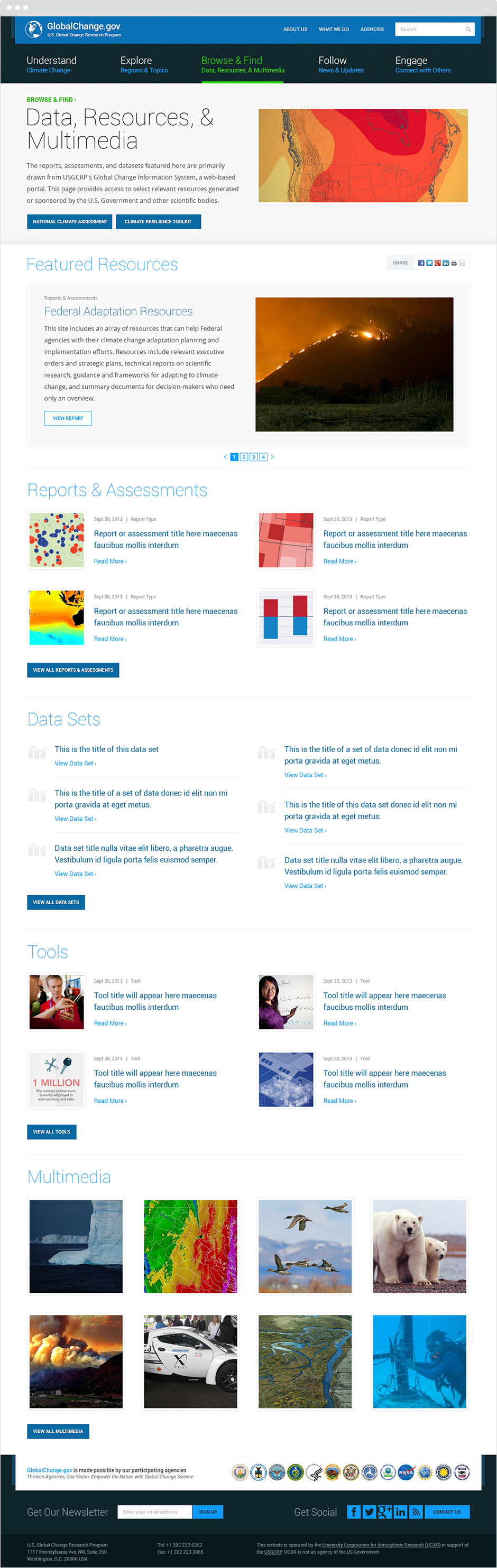 globalchange.gov Website User Interface Design