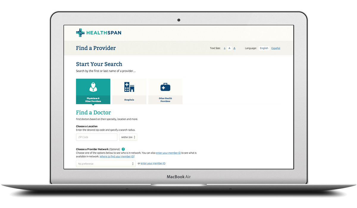 Physician Search Screen Design