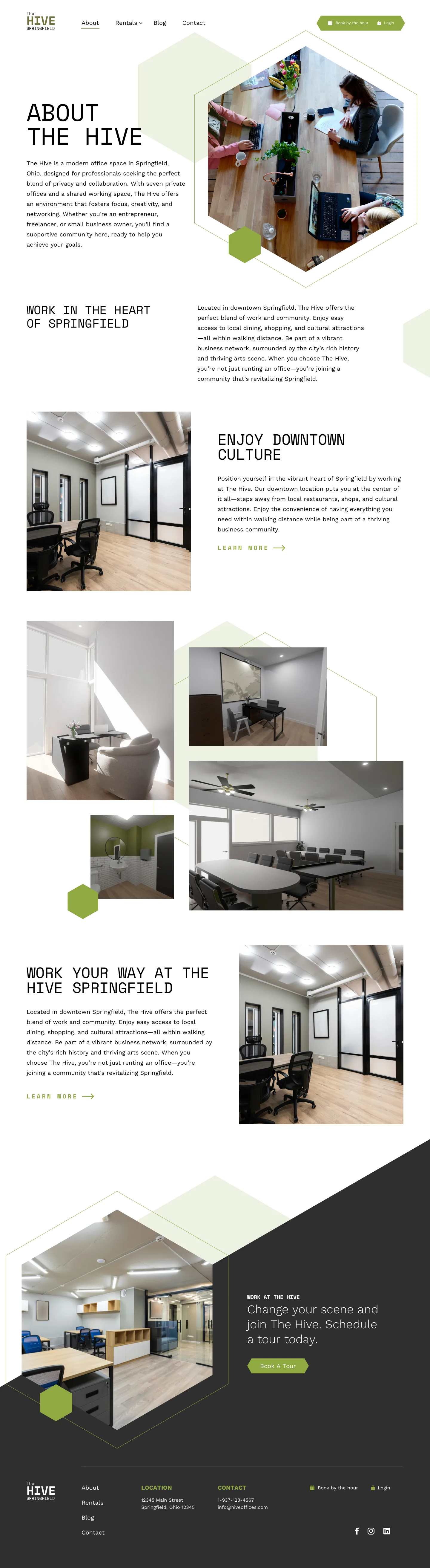 Hive Office Coworking Springfield Website Design