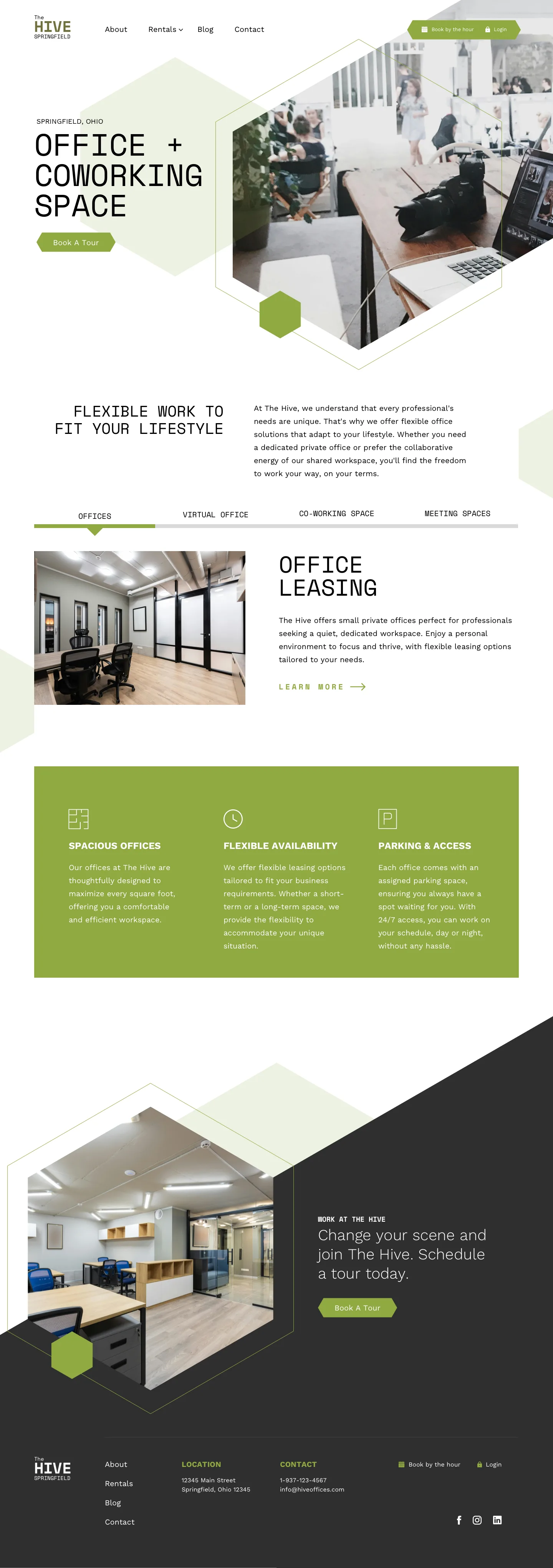Hive Office Coworking Springfield Website Design