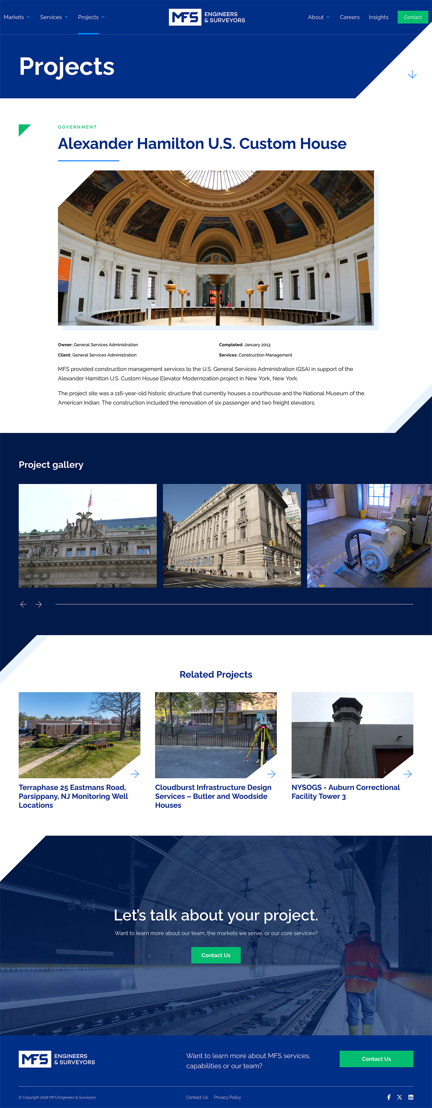 MFS Engineers Project Page Design