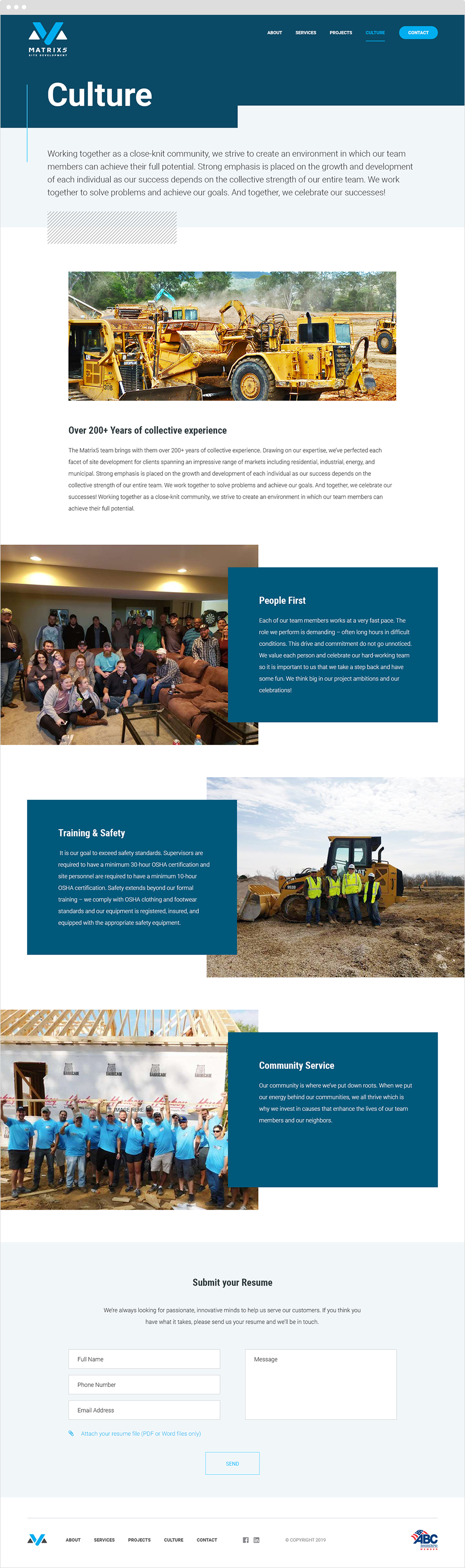 Matrix5 Culture Page Design