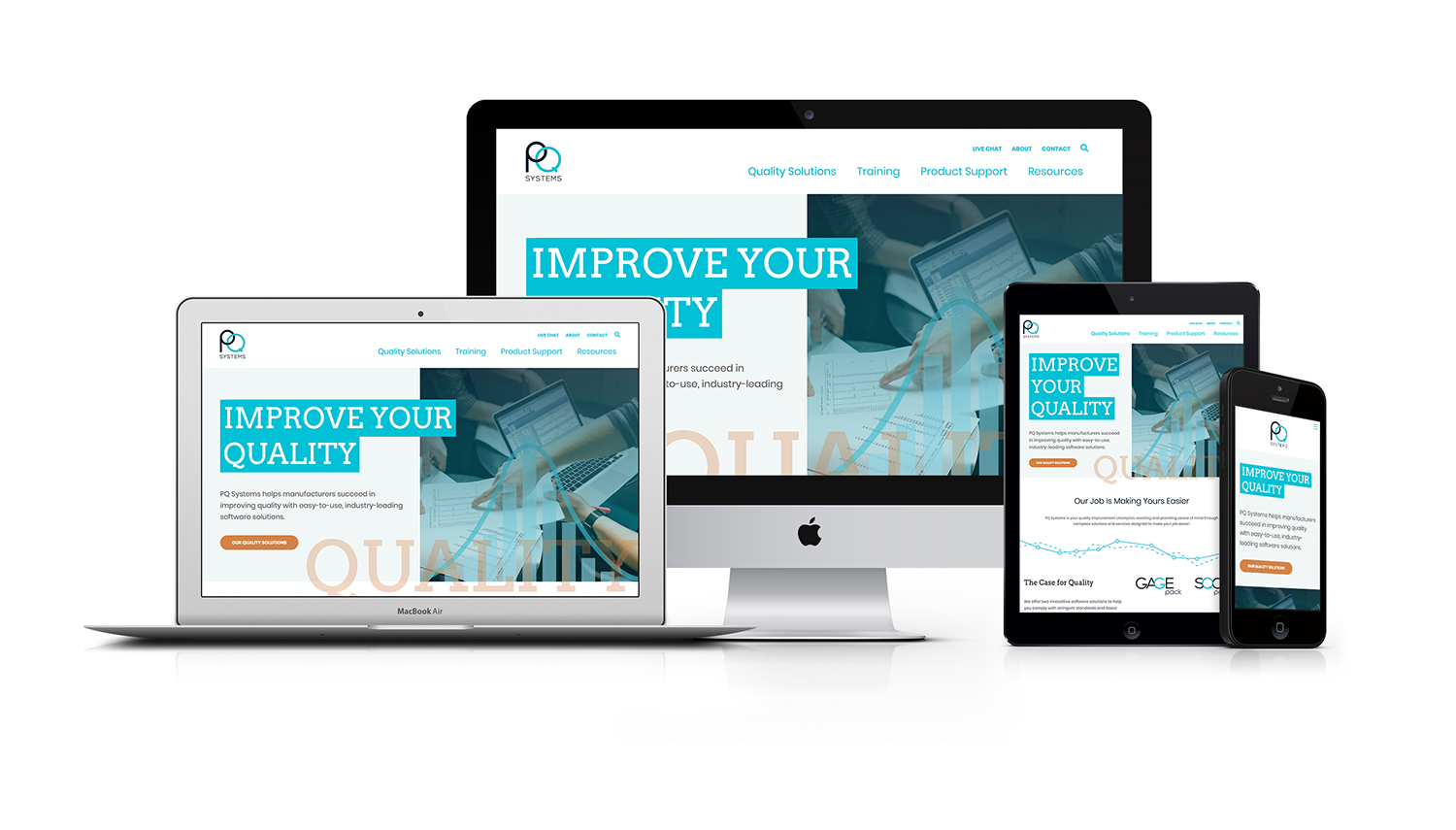 PQ Systems Responsive Website Redesign Design