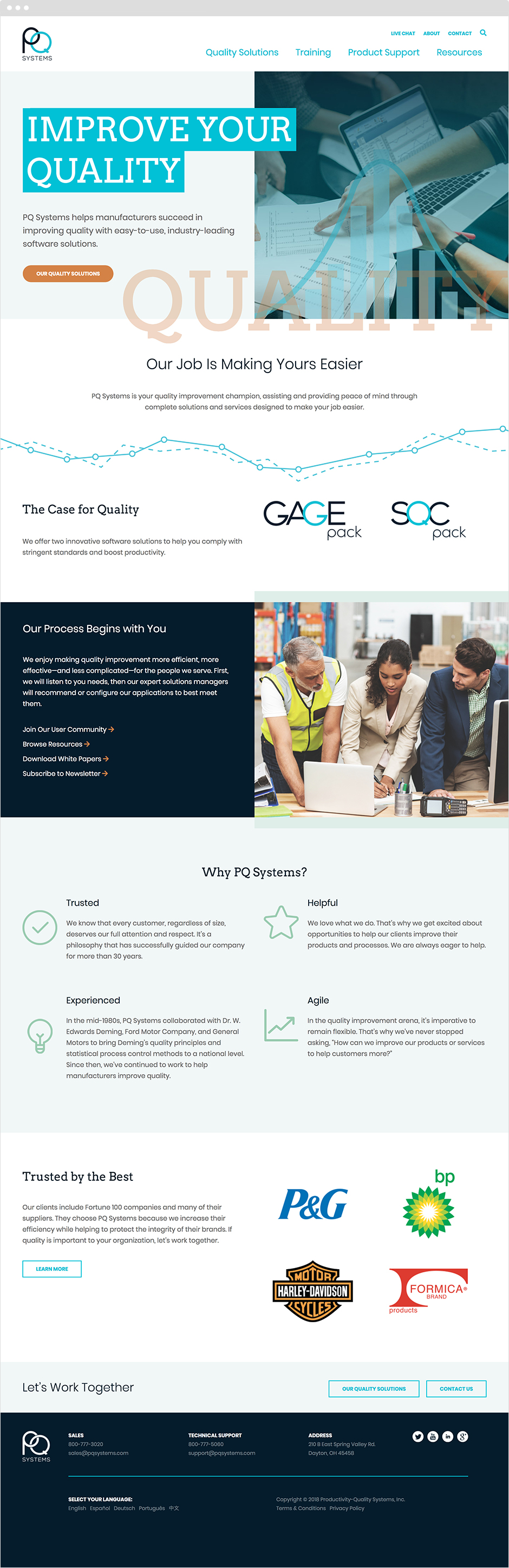 PQ Systems Responsive Website Redesign Design