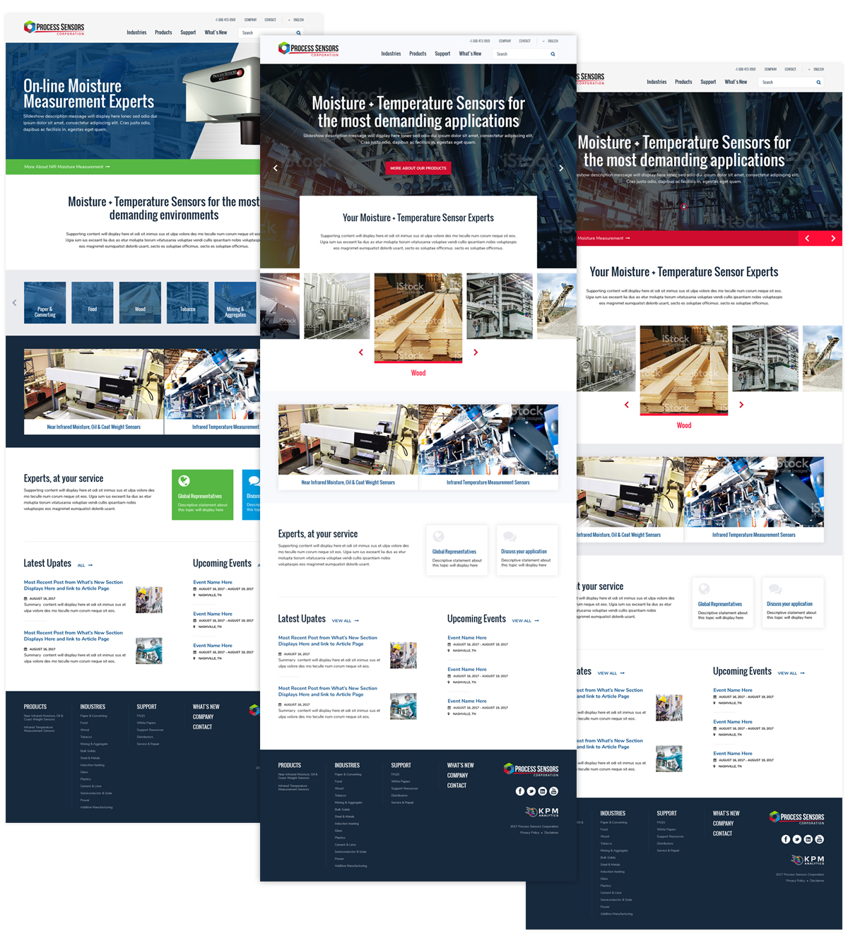 Process Sensors Corporation Website Design Concept Explorations