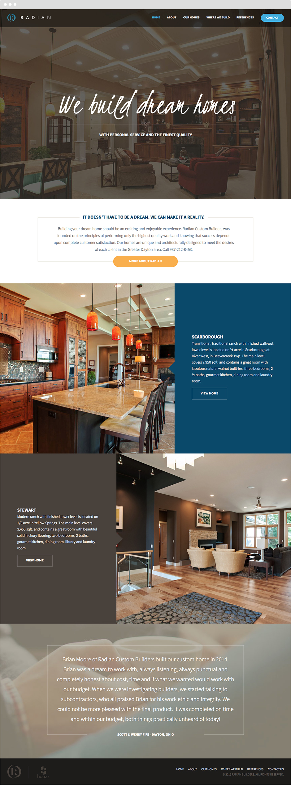 Radian Custom Home Builders Responsive ExpressionEngine Website Design