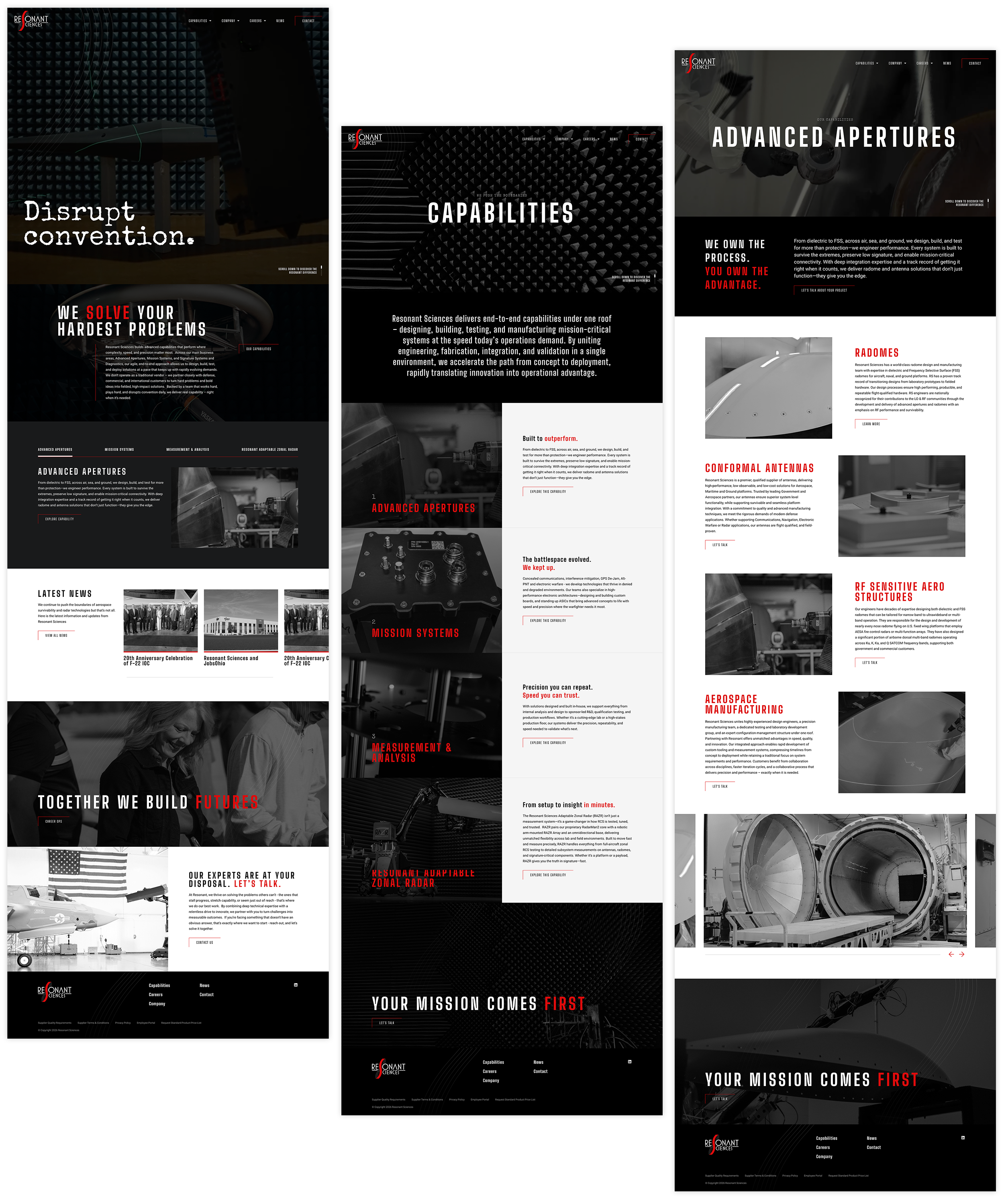 Custom Website design for Resonant Sciences Dayton Ohio