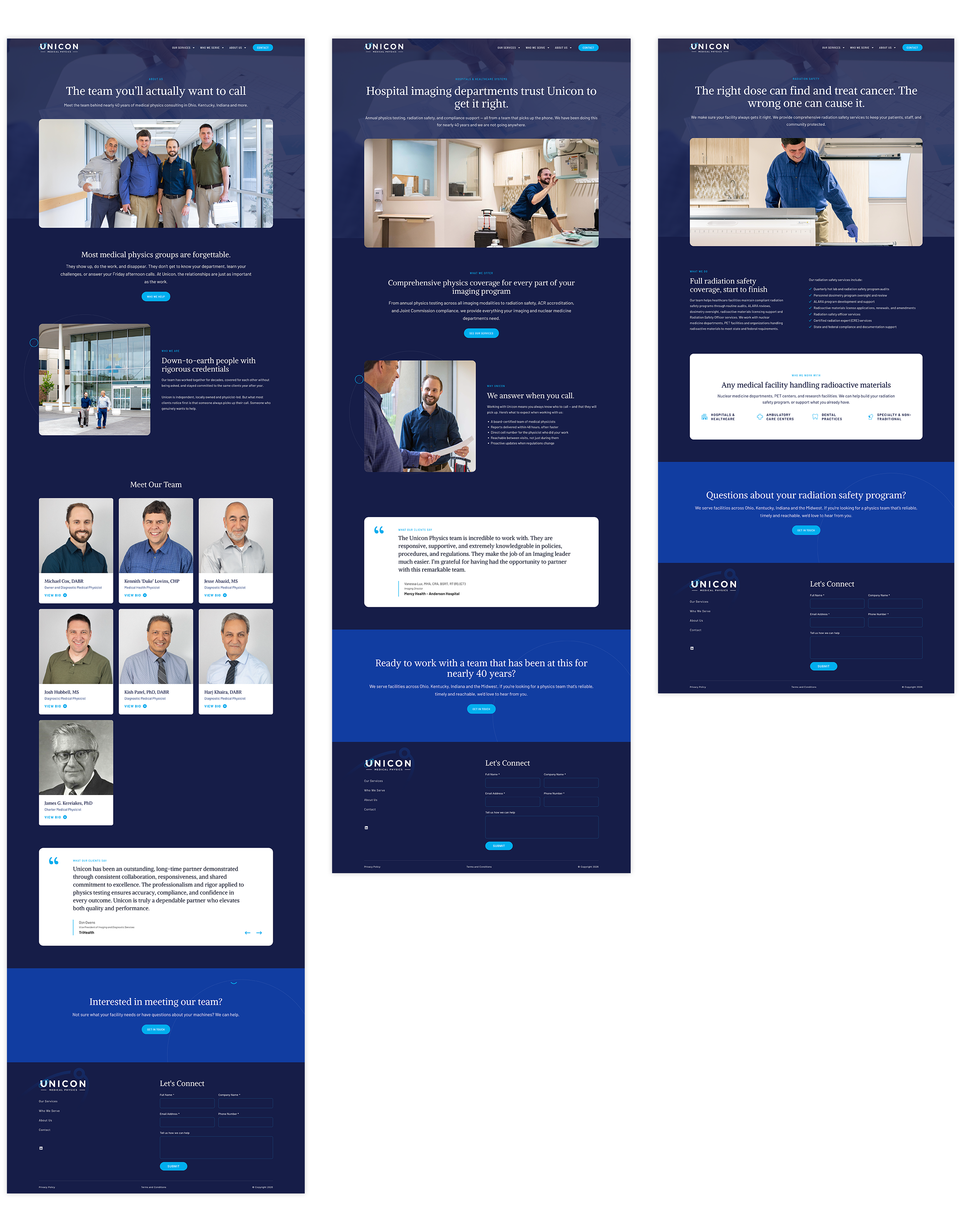 Unicon Custom Website Design layouts