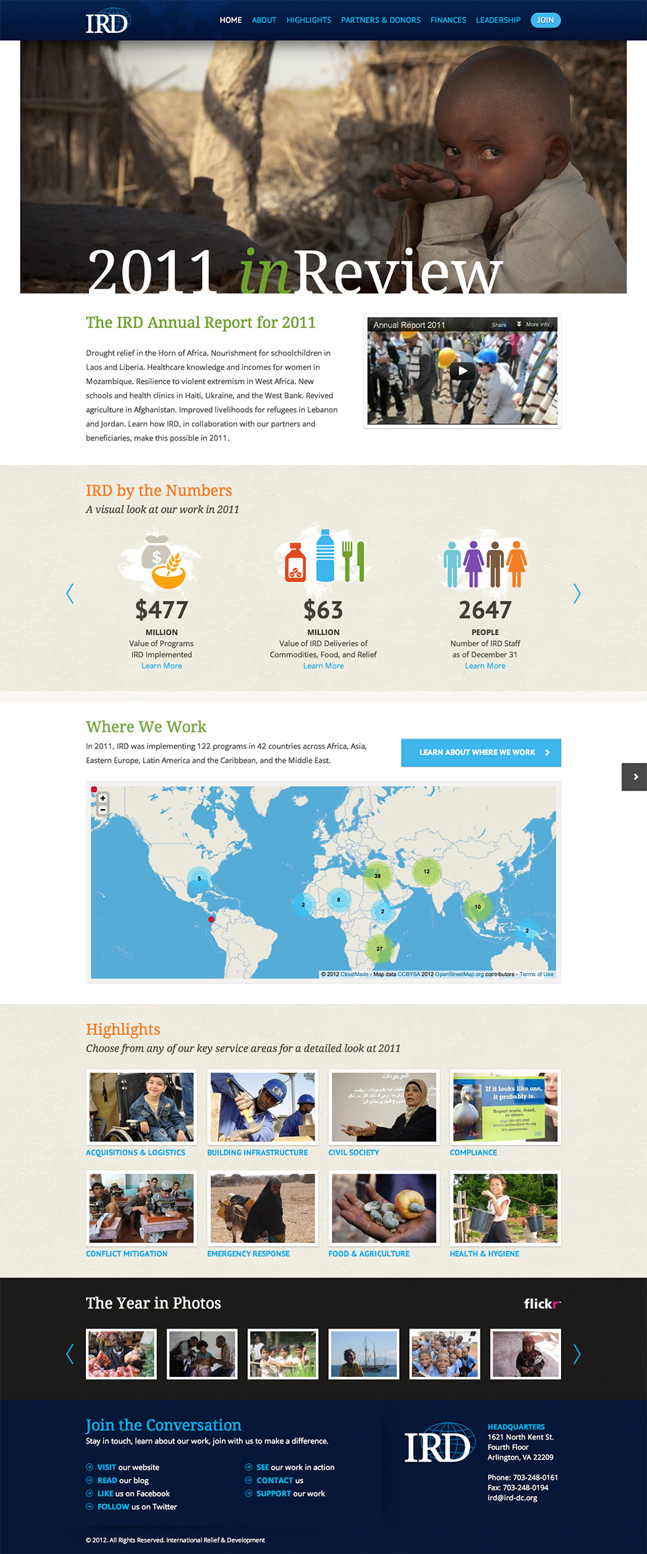 International Relief and Development annual report website