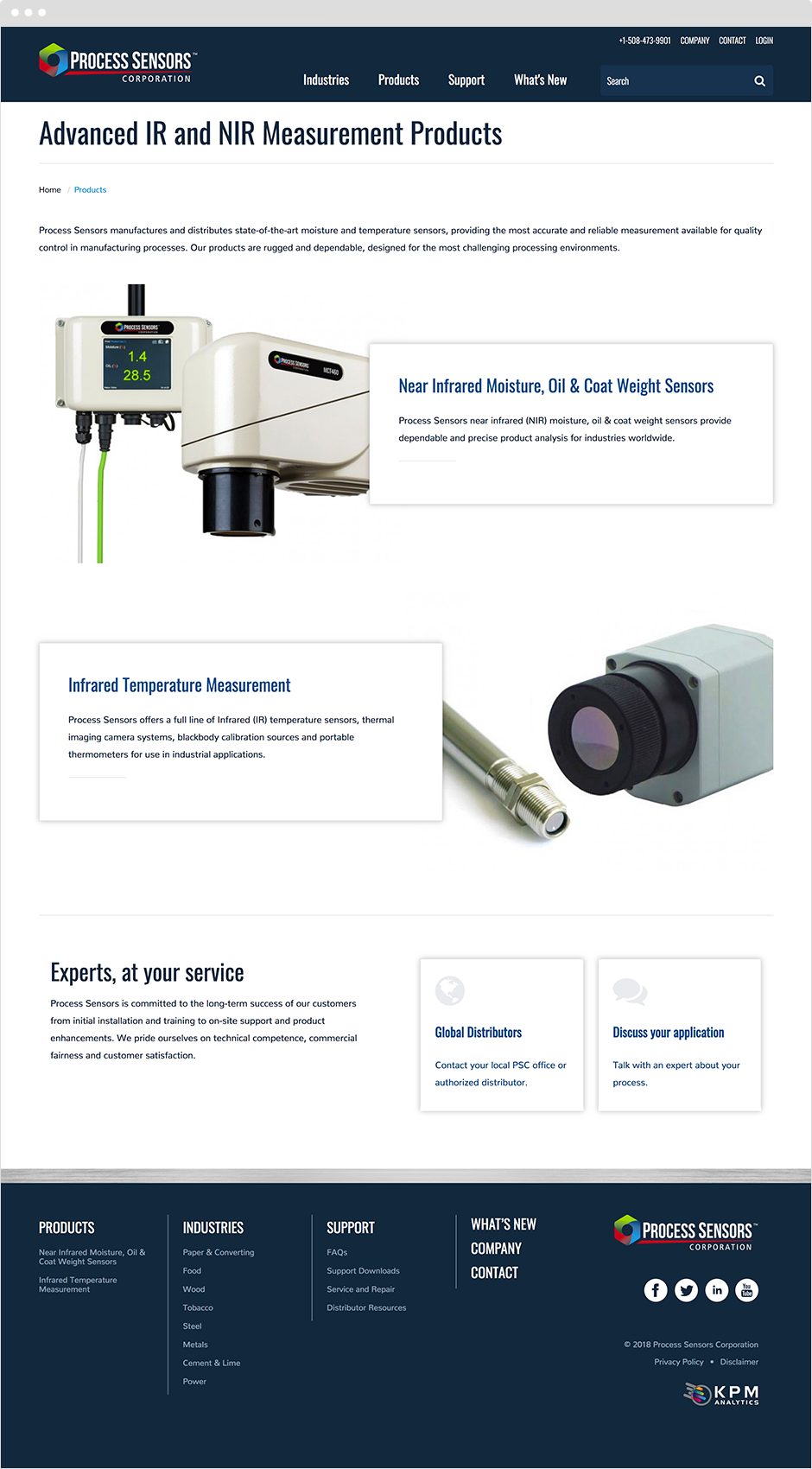 Process Sensors Corporation Product Landing Page