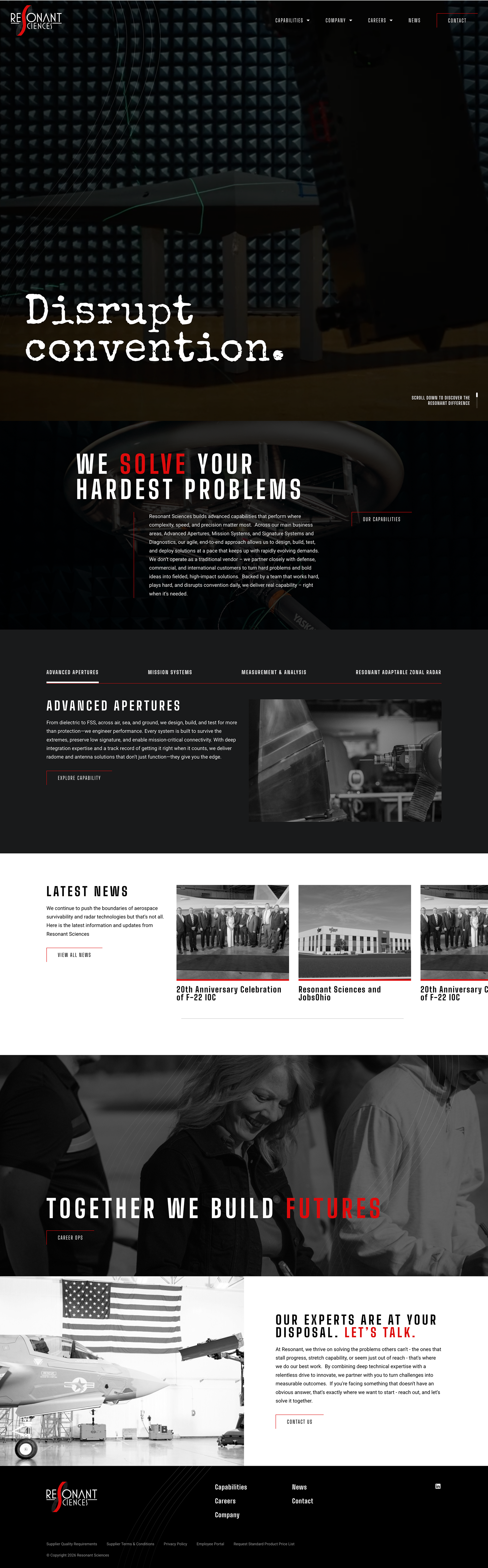Custom Website design for Resonant Sciences developed on Craft CMS