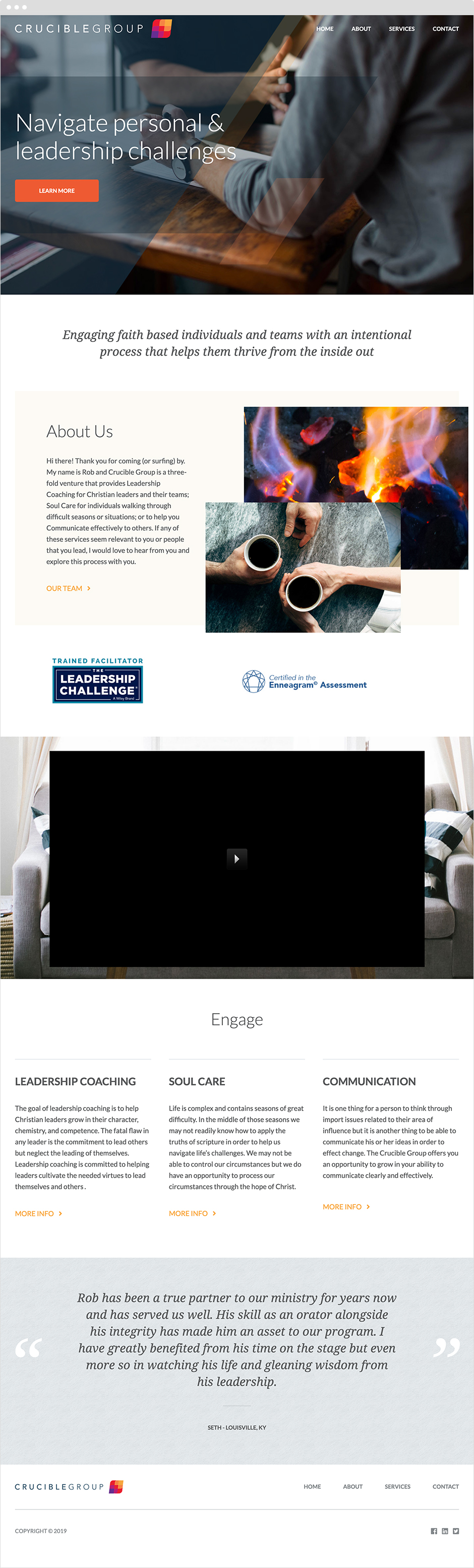 The Crucible Group Homepage Design
