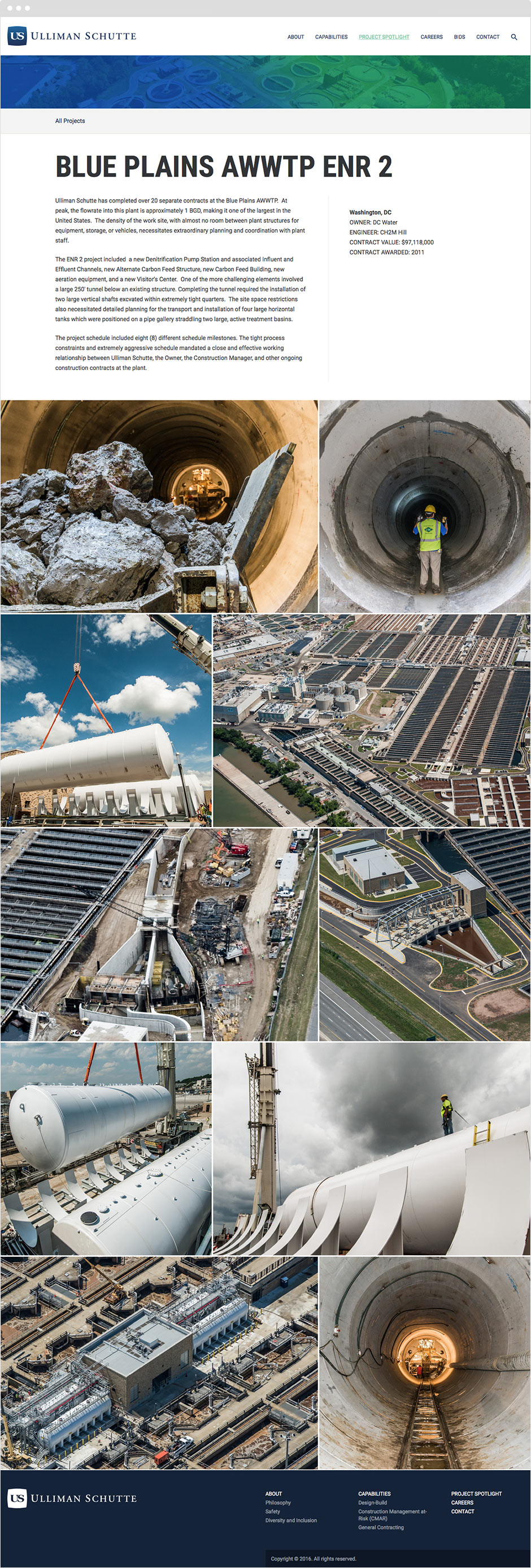 Ulliman Schutte Project Profile Page Design