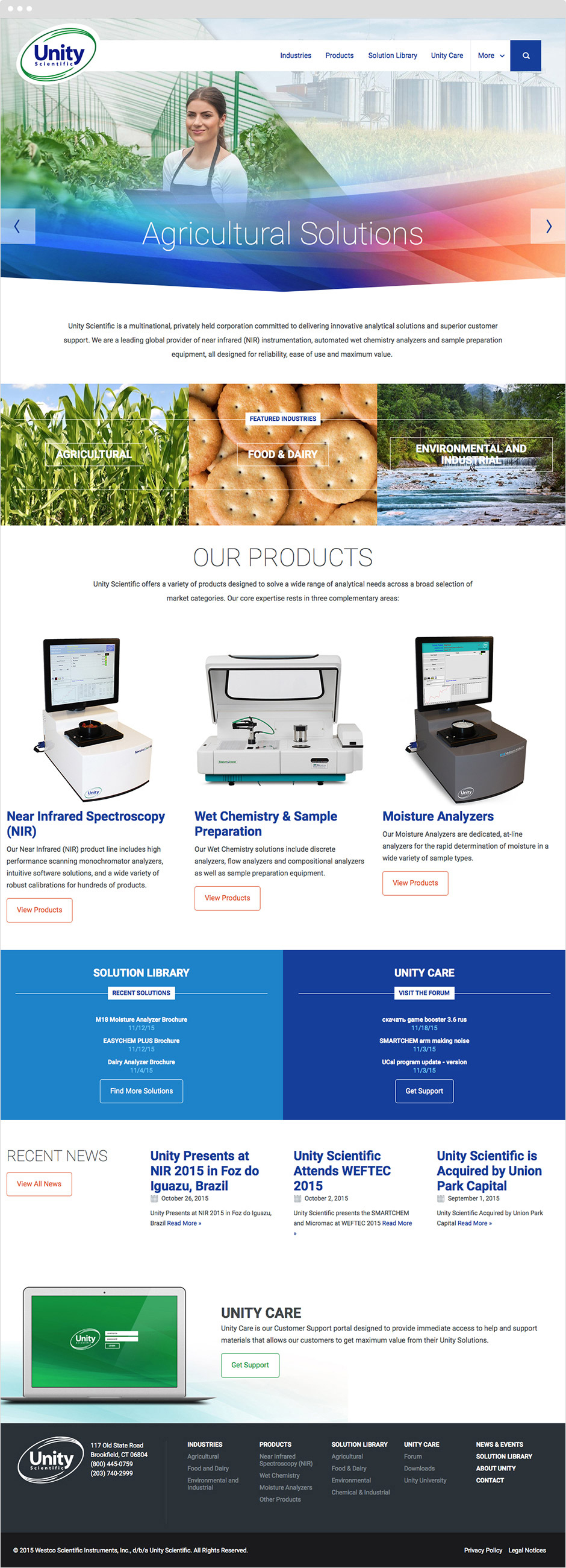 Unity Scientific Responsive Website Design